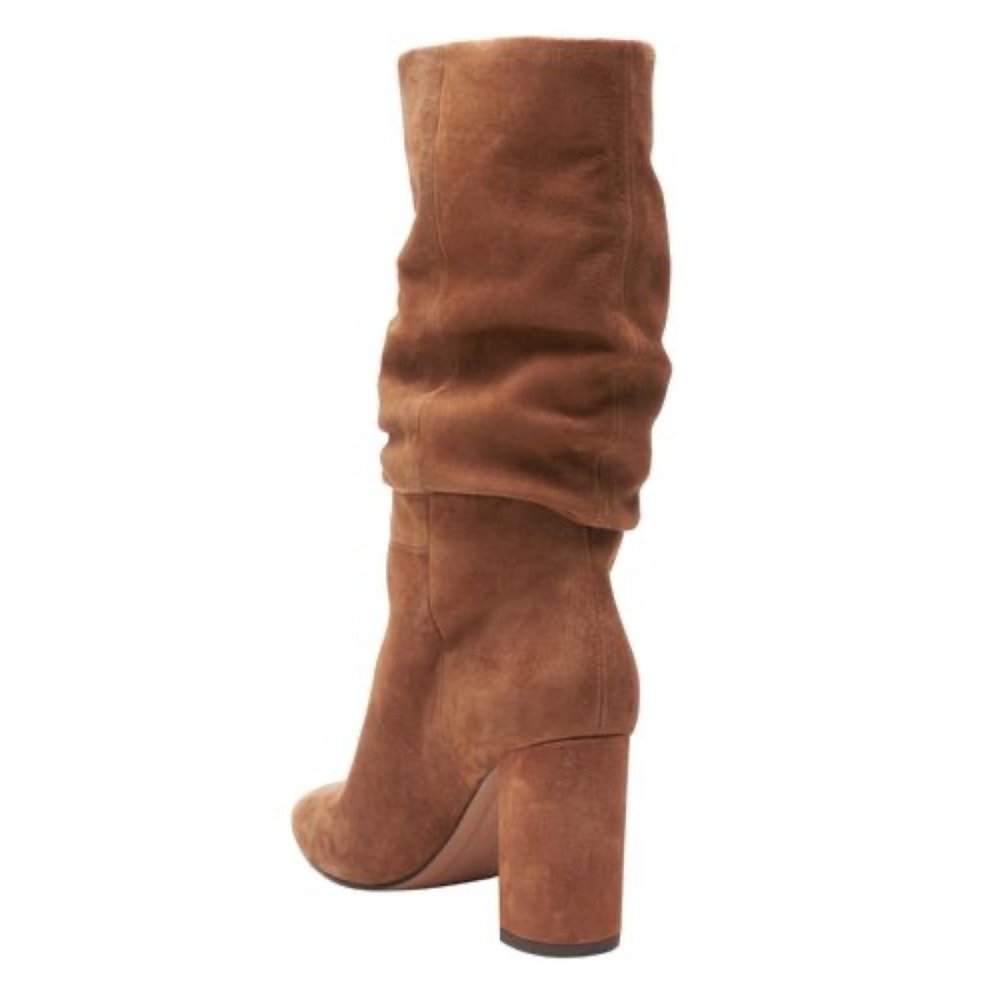 NEW Banana Republic $239 Midshaft Suede Slouchy Boot Nutmeg Brown - Picture 2 of 11